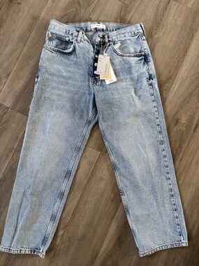 MNG Straight Jeans with Button Fly